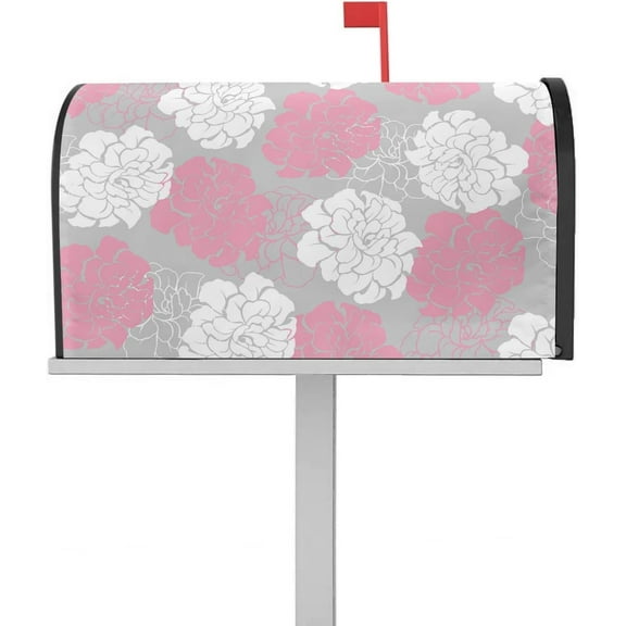 Mailbox Cover Magnetic Mailbox Wraps, Peony Flower Pattern Mailbox Covers Standard Size 18x21 Inch Mail Wrap Post Letter Box Decoration for Outdoor Gardern Yard