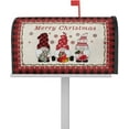 thumbnail image 1 of Mailbox Cover Merry Christmas Gnome Xmas Tree Retro Linen Red Lattice Mailbox Covers Magnetic Standard Size,Post Box Cover for Outdoor Garden Yard,Winter Snowflake Mailbox Wraps Mailbox Decals, 1 of 6