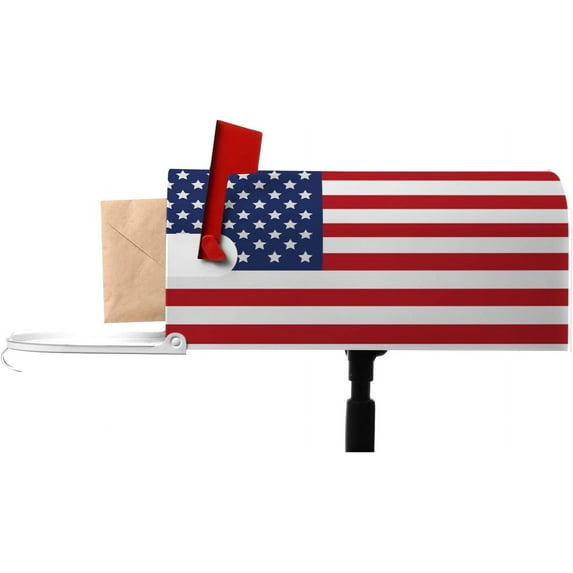 Mailbox Cover Standard United States Flag Magnetic Mail Covers Wrapped Letter Post Box Perfect for Outdoor Display 21×18 Inch America USA Patriotic Nation Unity,Postbox Letterbox Cover