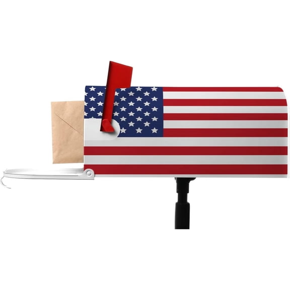 Mailbox Cover Standard United States Flag Magnetic Mail Covers Wrapped Letter Post Box Perfect for Outdoor Display 21×18 Inch America USA Patriotic Nation Unity,Postbox Letterbox Cover