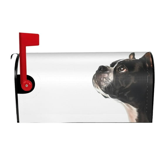Mailbox Covers, Black And White Boston Terrier Welcome Cute Mailbox Cover Magnetic Standard Size 21" x 18", Decorative Mailbox Covers Post Letter Box Wrap Cover Decor for Outdoors