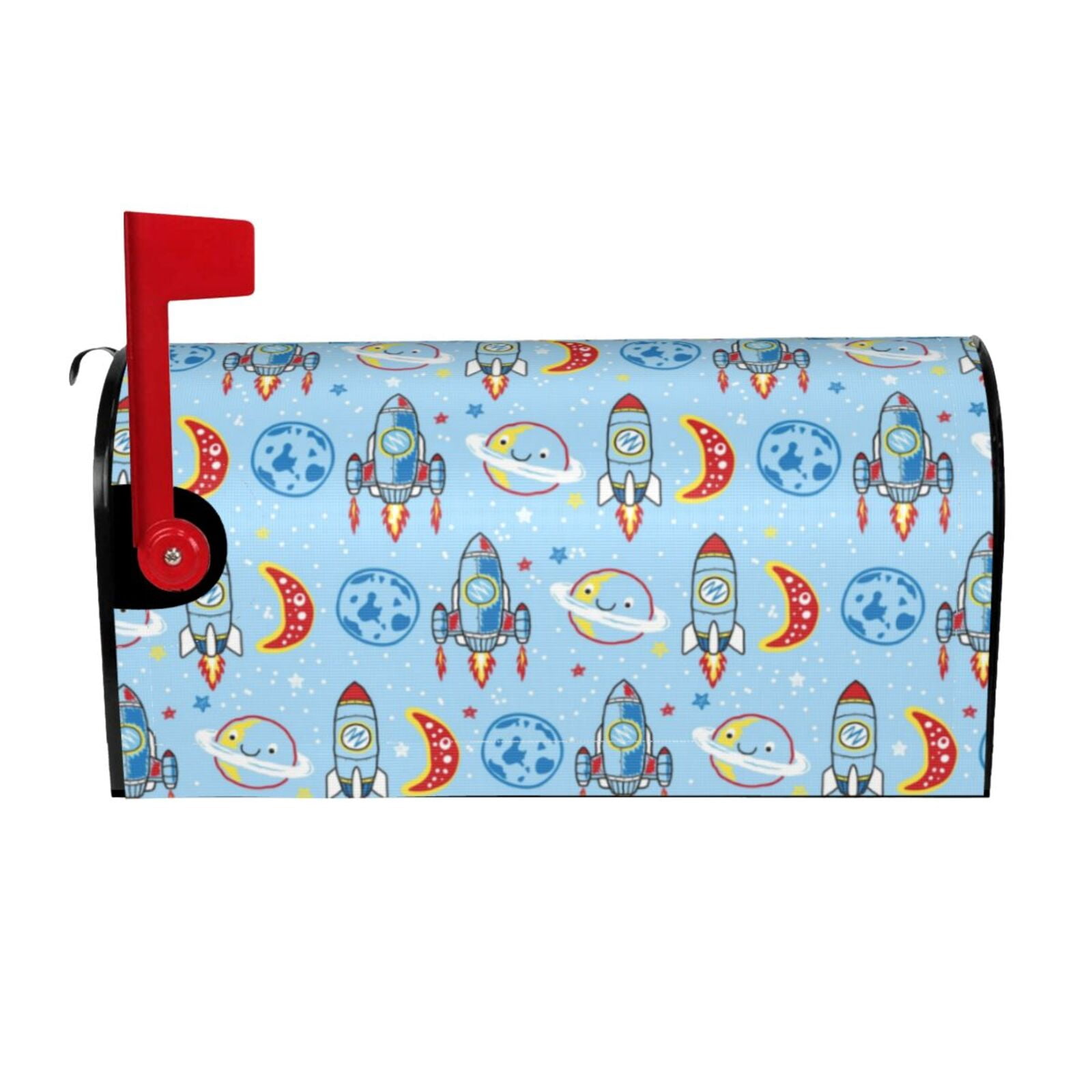 Mailbox Rocket Mailbox Covers, Cartoon Rocket With Space Welcome Cute Mailbox Cover ...