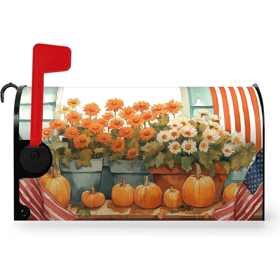 Mailbox Covers Daisy Fall Mailbox Wraps Magnetic Pumpkin Floral Mailbox Covers Magnetic Standard Size Daisy Mail Box Covers Post Wraps Letter Box Cover for Home Garden Yard Decor