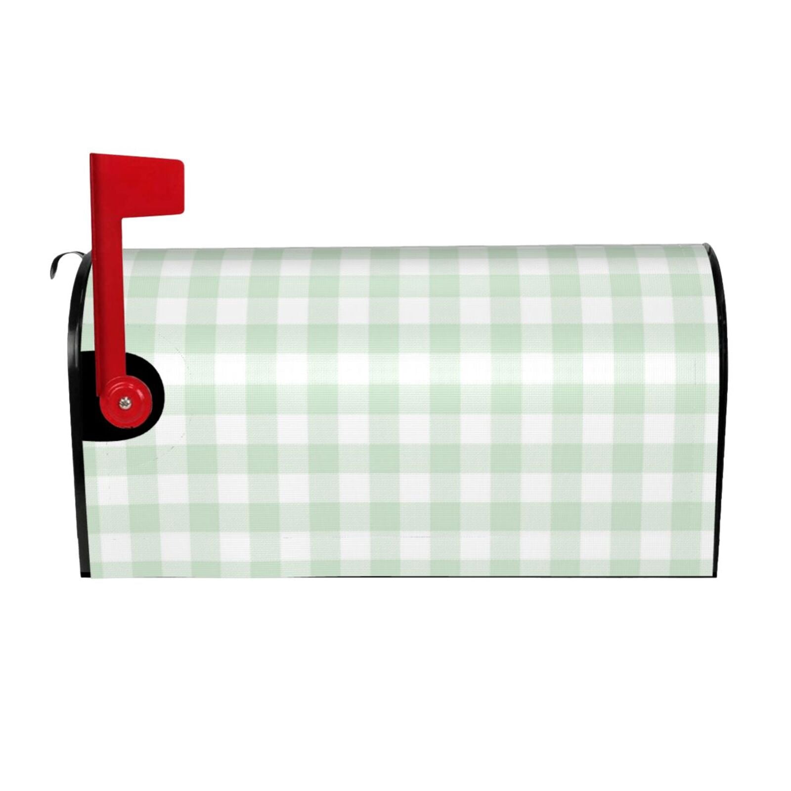 Mailbox Covers, Light green white Checkered Welcome Mailbox Cover ...