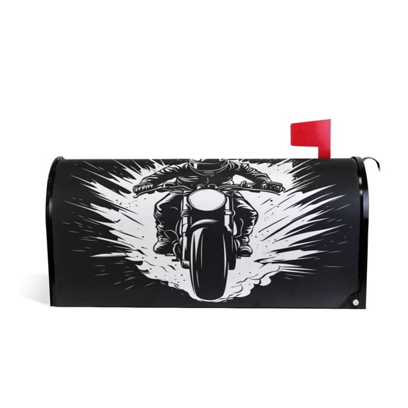 Mailbox Covers Magnetic Large Size 25.4x20.78 in Mailbox Wraps Post for Garden Yard Decor A Biker