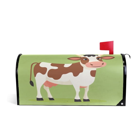 Mailbox Covers Magnetic Large Size 25.4x20.78 in Mailbox Wraps Post for Garden Yard Decor A Brown and White Cow