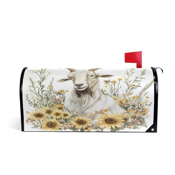 Mailbox Covers Magnetic Large Size 25.4x20.78 in Mailbox Wraps Post for Garden Yard Decor A Goat