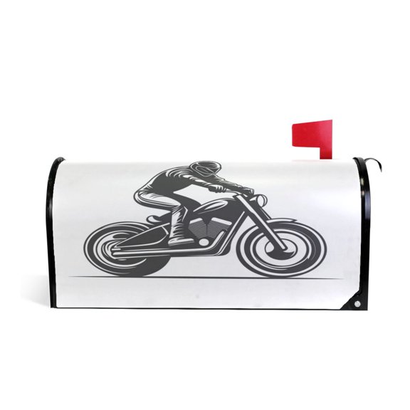 Mailbox Covers Magnetic Large Size 25.4x20.78 in Mailbox Wraps Post for Garden Yard Decor A Motorcycle