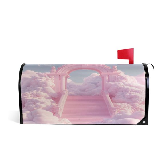 Mailbox Covers Magnetic Large Size 25.4x20.78 in Mailbox Wraps Post for Garden Yard Decor Pink Arch