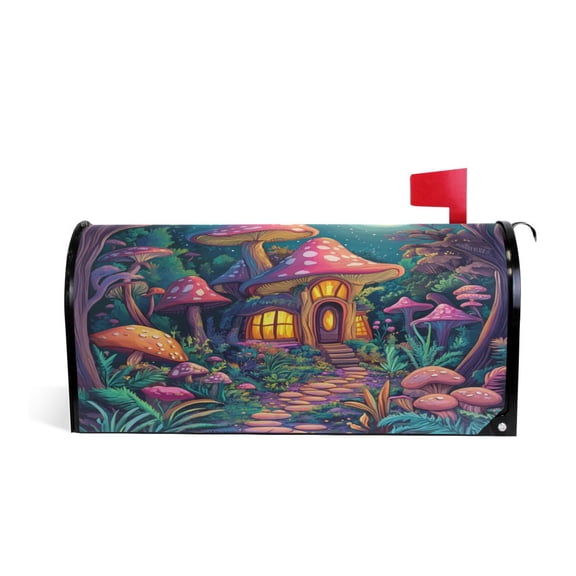 Mailbox Covers Magnetic Large Size 25.4x20.78 in Mailbox Wraps Post for Garden Yard Decor Whimsical Fairy House