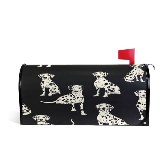 Mailbox Covers Magnetic Large Size 25.4x20.78 in Mailbox Wraps Post for Garden Yard Decor White Dalmatian Dogs