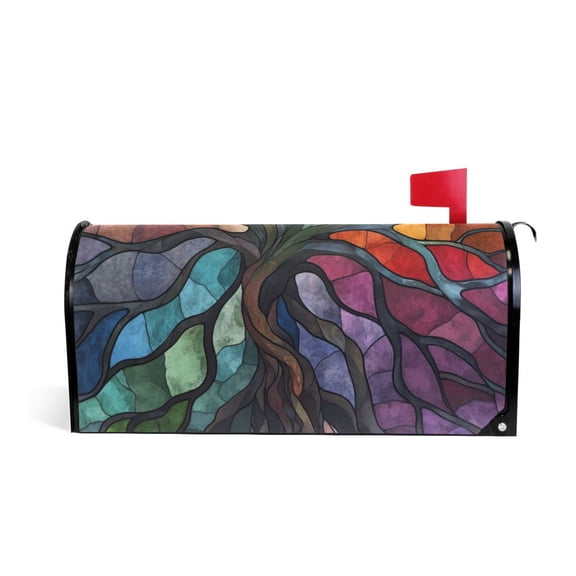 Mailbox Covers Magnetic Large Size 25.4x20.78in Mailbox Wraps Post for Garden Yard Decor Colorful Tree Branches