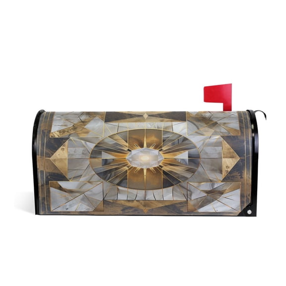 Mailbox Covers Magnetic Large Size Post Box Cover Wrap Outside Waterproof Home Yard Garden Decor Abstract Crystal Geometric 25.5x21