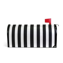 Mailbox Covers Magnetic Large Size Post Box Cover Wrap Outside Waterproof Home Yard Garden Decor Black and White Striped 25.5x21