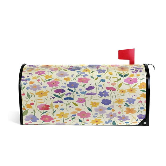 Mailbox Covers Magnetic Large Size Post Box Cover Wrap Outside Waterproof Home Yard Garden Decor Colorful Watercolor Floral 25.5x21