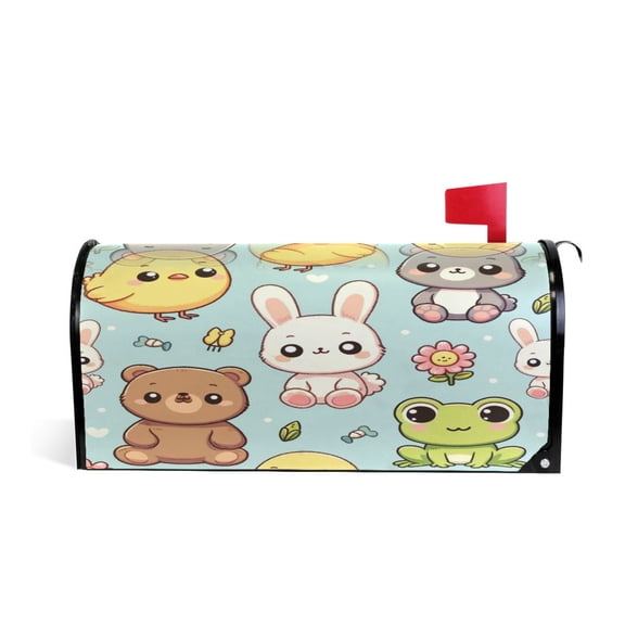 Mailbox Covers Magnetic Large Size Post Box Cover Wrap Outside Waterproof Home Yard Garden Decor Cute Frog Bear Rabbit 25.5x21
