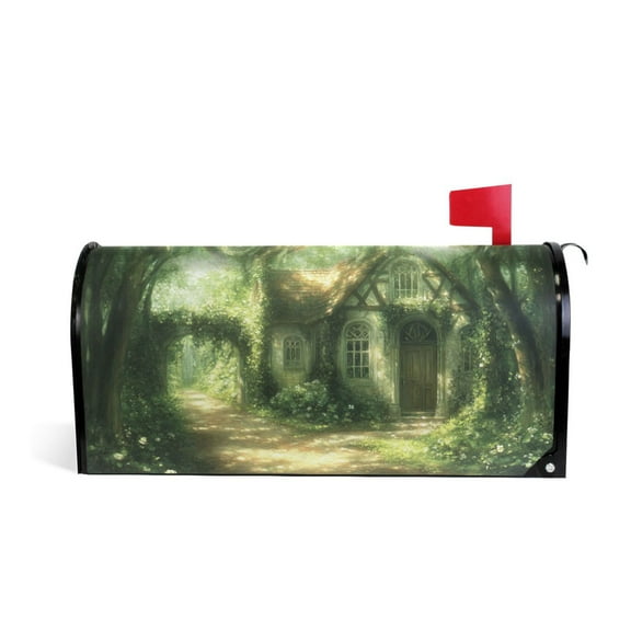 Mailbox Covers Magnetic Large Size Post Box Cover Wrap Outside Waterproof Home Yard Garden Decor House in Forest 25.5x21