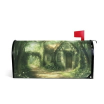 Mailbox Covers Magnetic Large Size Post Box Cover Wrap Outside Waterproof Home Yard Garden Decor House in Forest 25.5x21