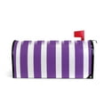 thumbnail image 1 of Mailbox Covers Magnetic Large Size Post Box Cover Wrap Outside Waterproof Home Yard Garden Decor Modena Purple and White Striped 25.5x21, 1 of 9