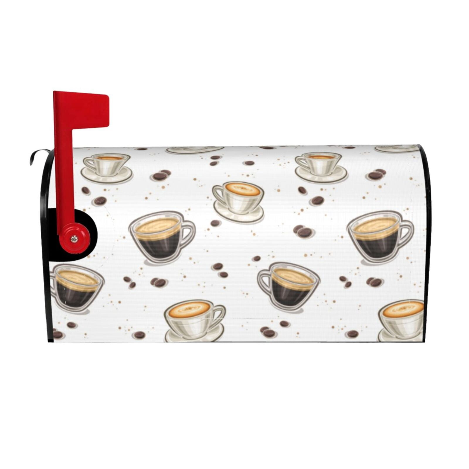 Joyidec Magnetic Mailbox Cover - Waterproof Oxford, Standard Size 21x18 In, Christmas Coffee Tree Design