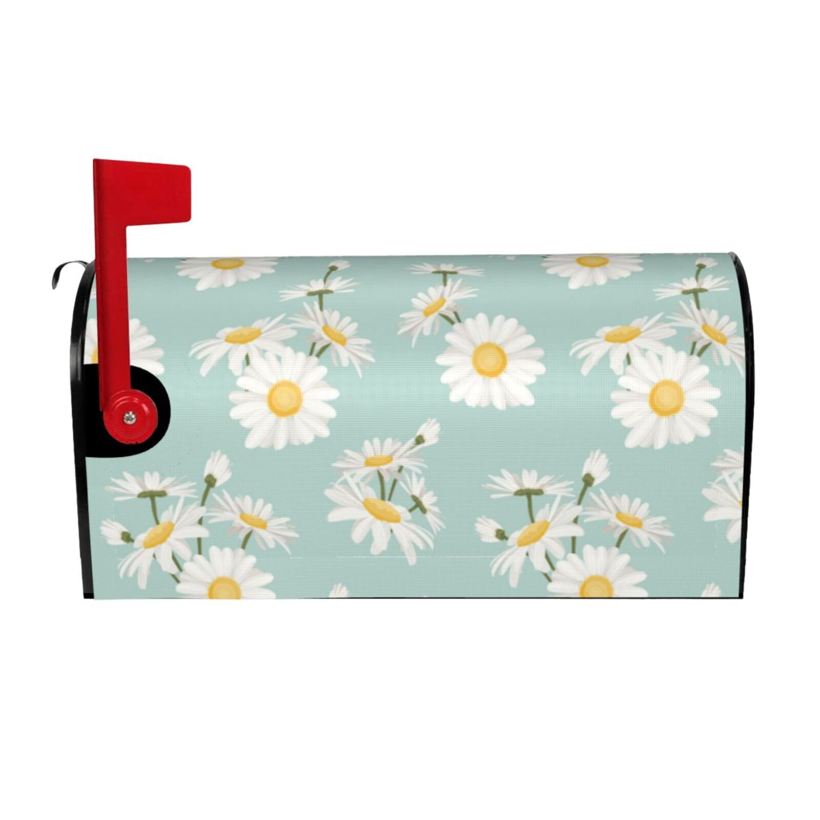 Spring Daisy Magnetic Mailbox Cover - Floral Standard Size Mailbox Wrap 6.5x19 Inches, Fade Resistant Outdoor Decor - View #2