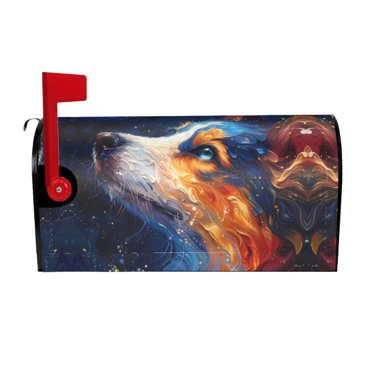 German Shepherd Mailbox Covers Magnetic Standard Size 25.5x21 In Post Letter Box Cover Outdoor Waterproof Mailbox Wraps Decorative Post Letter Box Wrap Mailwrap For Yard Home Decor