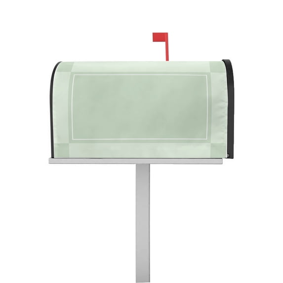 Chequerboard Border Mailbox Covers Magnetic Standard Size Green Modern Blocks Mailbox Cover ...