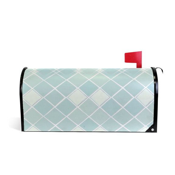 Mailbox Covers Magnetic Standard Size Post Box Cover Wrap Outside Waterproof Home Yard Garden Decor Clear Cerulean Block 21x18