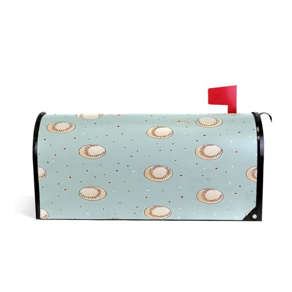 Mailbox Covers Magnetic Standard Size Post Box Cover Wrap Outside Waterproof Home Yard Garden Decor Cute Little Baseballs 21x18