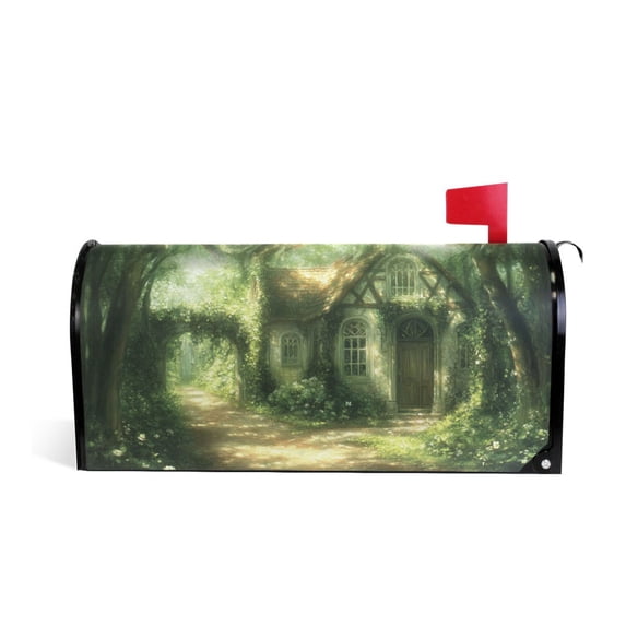 Mailbox Covers Magnetic Standard Size Post Box Cover Wrap Outside Waterproof Home Yard Garden Decor House in Forest 21x18