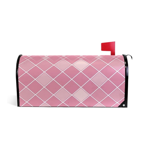 Mailbox Covers Magnetic Standard Size Post Box Cover Wrap Outside Waterproof Home Yard Garden Decor Pink Block 21x18