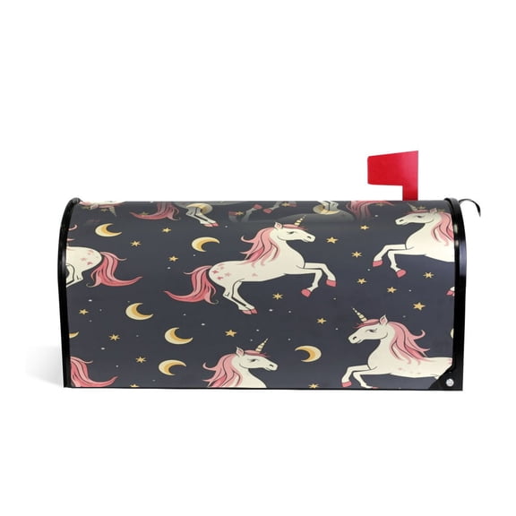 Mailbox Covers Magnetic Standard Size Post Box Cover Wrap Outside Waterproof Home Yard Garden Decor Unicorn Moon Star 21x18