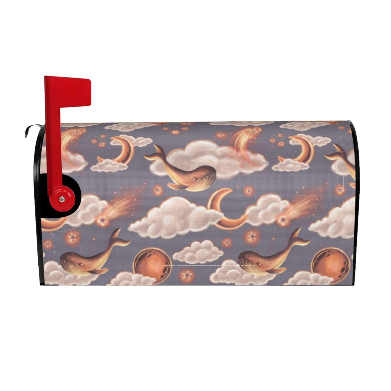 Mailbox Covers Magnetic Standard Size - Star moon clouds Whales texture ...
