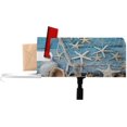thumbnail image 1 of Mailbox Covers Maritime Souvenir Mailwraps Magnetic Mailbox Covers Oxford Cloth Perfect for Garden Yard Decor Standard 21×18 Inch Seashell Background Border on Rustic Blue Wood Holidays, 1 of 1