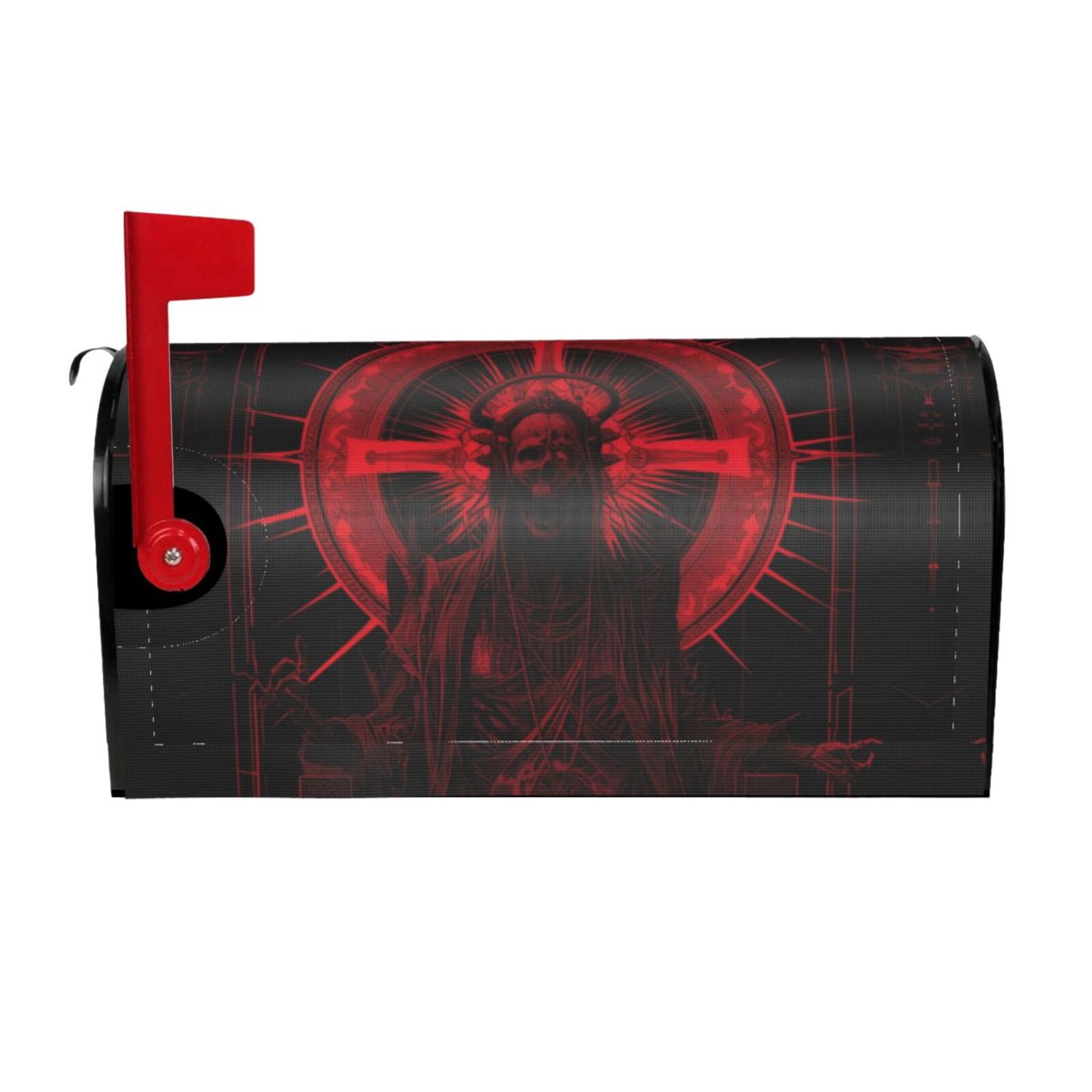 Gothic Mailboxes Mailbox Covers, Red Gothic Skeleton Throne Welcome Cute Mailbox Cover ...