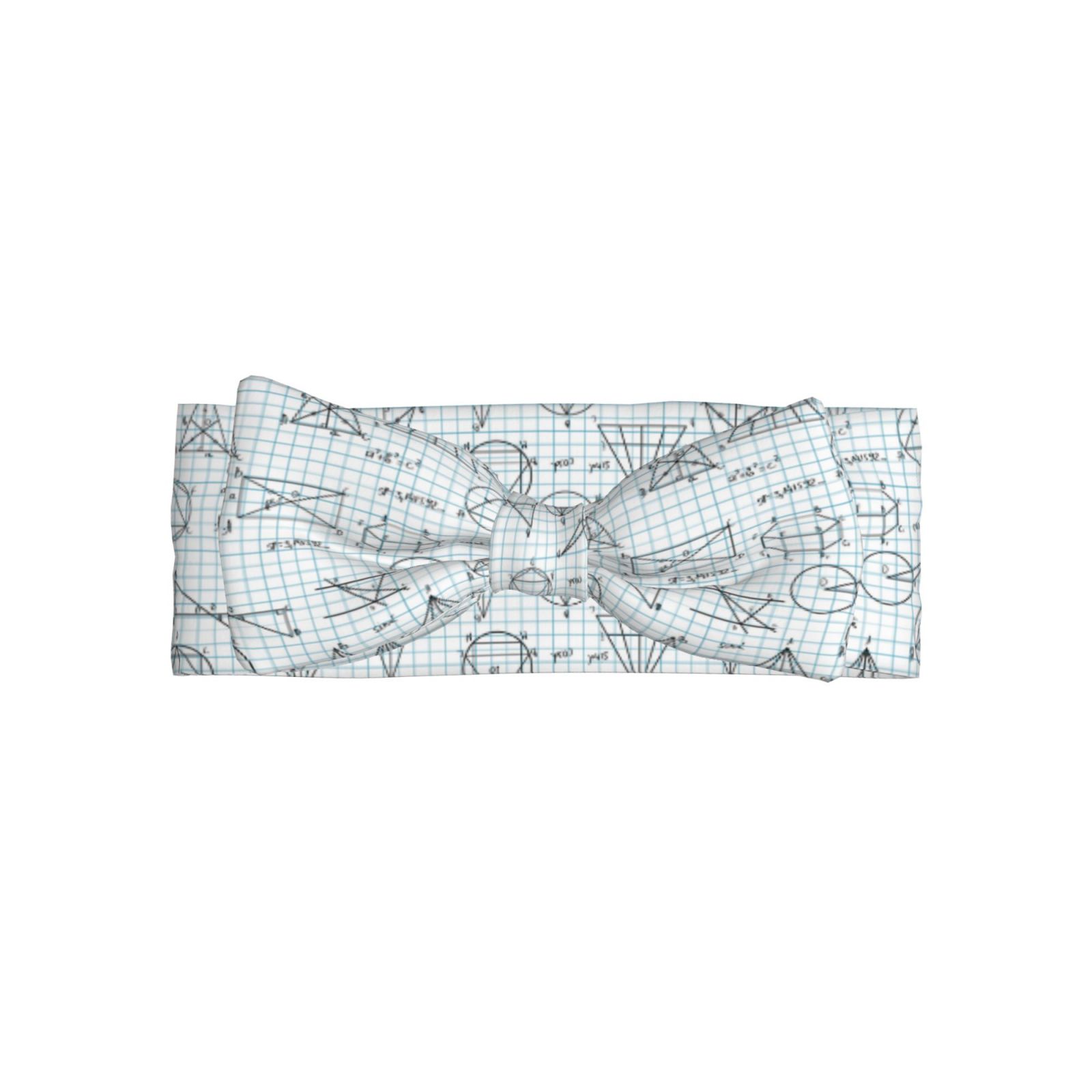 Math Equations Butterfly Bow Tie - Navy Blue With White Prints, Microfiber