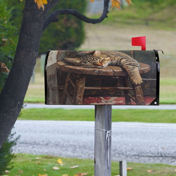 Mailbox Covers Sleeping Cat Painting Mailbox Cover