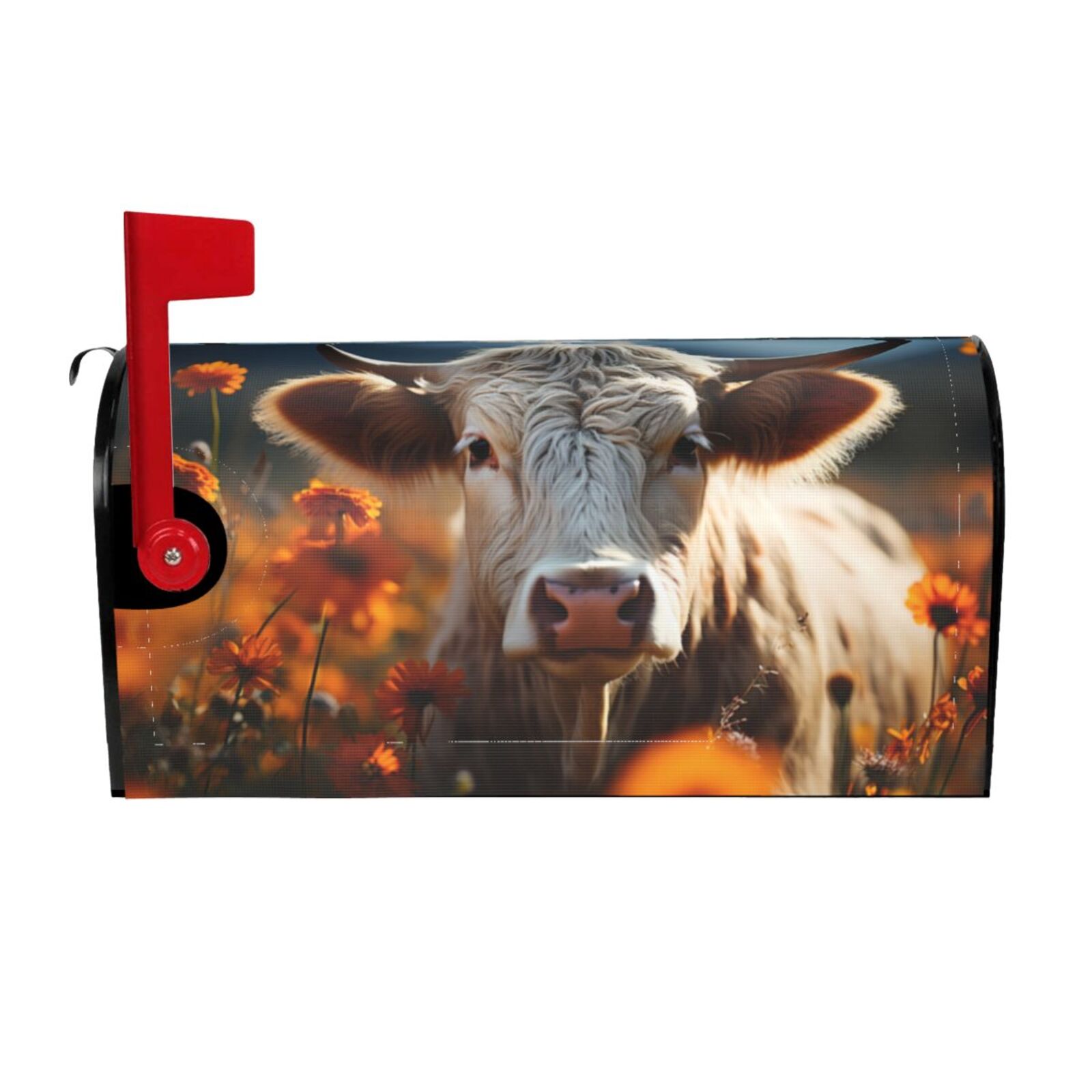 Mailbox Covers, Sunflower Cow in Flower Field Welcome Cute Mailbox ...