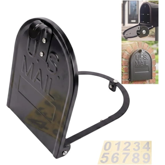 Mailbox Door Repair Kit 6-1/4", Heavy Duty Mailbox Door Replacement for Brick, Stone & Masonry Mailboxes, Screw-in Steel Repair Door with Hardware, Includes Reflective Address Numbers