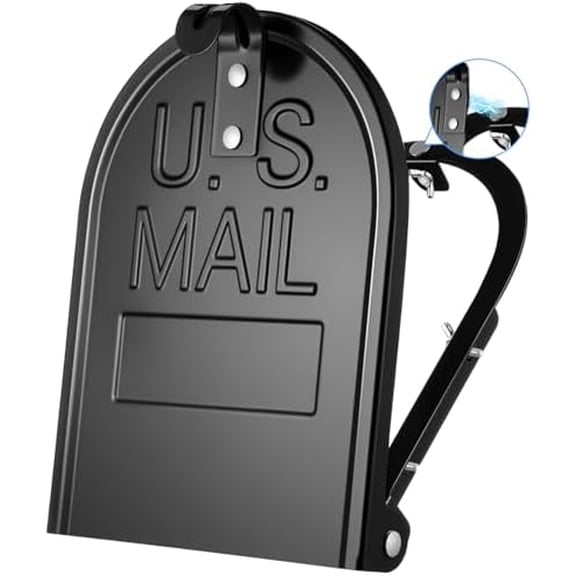 Mailbox Door Replacement,6 1/4"(W) x 8 1/4"(H) Exact Size,Black Metal Mailbox Door Front Panel with Easy Installation Kit,Fits Most Standard Curbside Residential Mailboxes$$Tools & Hardware Other