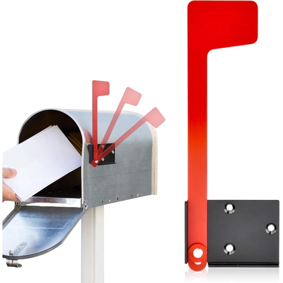 Mailbox Flag Replacement Kit, Galvanized Steel Rustproof Mailbox Flag with Gravitys-Sink Design, 2-Way Installation (Adhesive & Screws) for Wood, Wall, Metal, Stone(red,Size:as Shown)