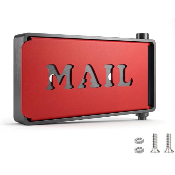 Mailbox Flag Replacement Kit Metal Front Mount Red Mailbox Flag for Brick, Stone Mailboxes | Mail Alert Flag | Stylish Mailbox Alert Flag Red Front Mount Replacement (Includes Screws & Adhesive)