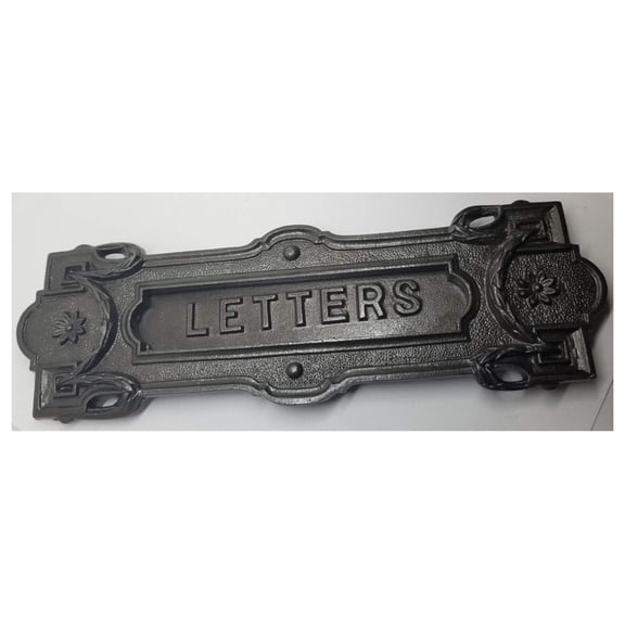 Neo Classical Antique Vintage Cast Iron Letter Slot Mailbox, Swinging Door, Wall Mounted