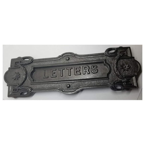 Mailbox Letter Slot Swinging Door Wall Mounted cast Iron neo Classical Antique Vintage Old Mail Postal