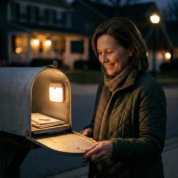 Mailbox Light Rechargeable Interior LED with Motion & Darkness Sensor, Warm White, Easy Magnetic Mount, Auto On/Off