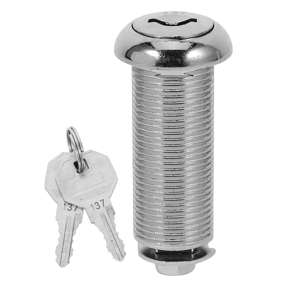 CIMAXIC 1Set Durable Plated Silver Metal Lock with Keys for Cabinets Drawers and Tool Boxes
