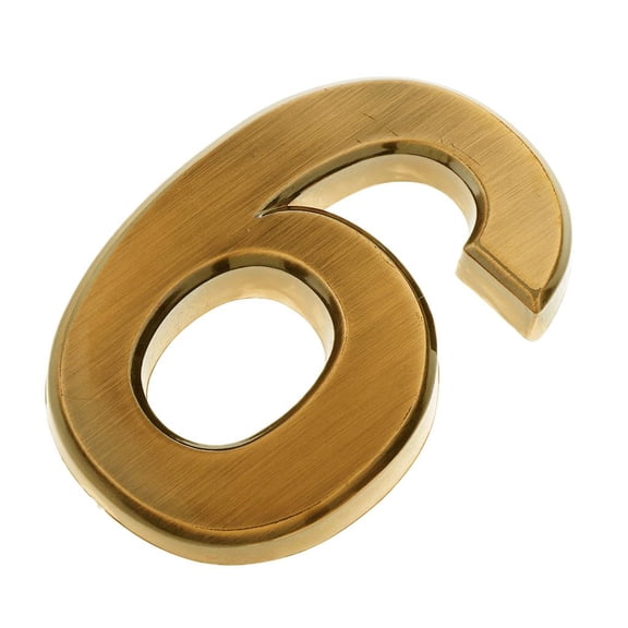 Mailbox Numbers Golden Metal Self-Stick Door ,Street Address Plaques Numbers for Residence and Mailbox Number 6