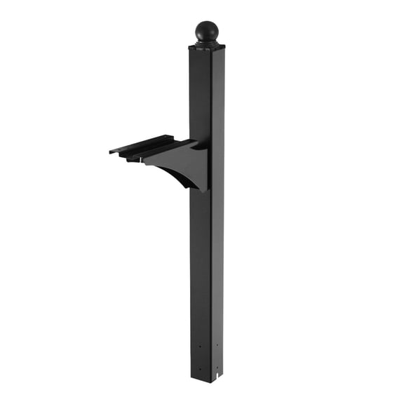 Mailbox Post 56 Inch, Aluminum In-Ground Mount, Black