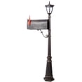 thumbnail image 1 of Mailbox/Post Light Combination Kit , Post with Mailbox, Fluted Base, Decorative Modern Mailbox with Post, Stratford Heavy Duty Cast Aluminum Mailboxes for Outside, Mailbox Post Large Mail Box, 1 of 12