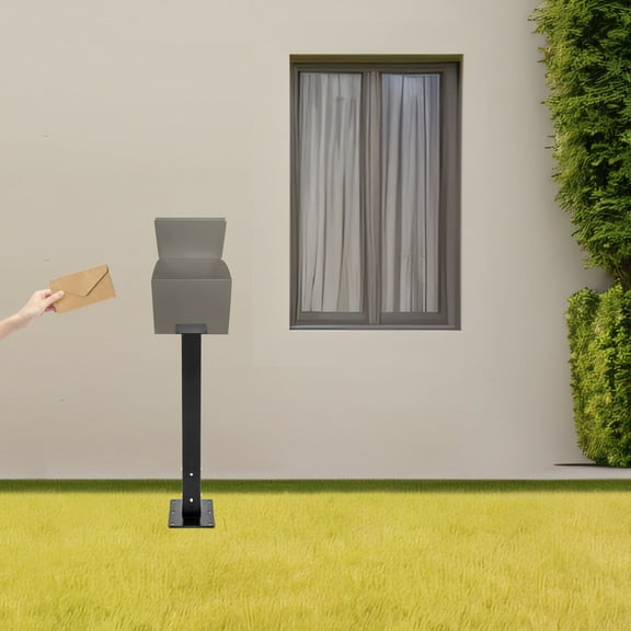Mailbox Post with Post Base Mailbox Mounting Post Mailbox Post for Outside Black For Concrete Surface